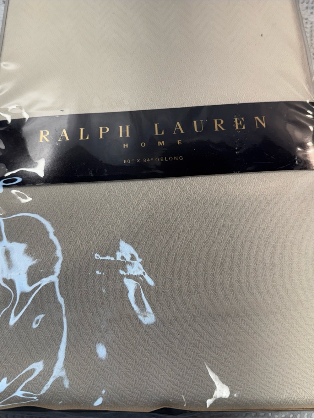 VintageRalph Lauren Home Sandstone 60x80 Oblong Tablecloth